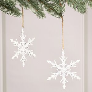 Набор елочных игрушек Снежинки Allerona 12 см, 2 шт Winter Deco фото 5