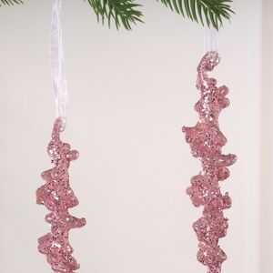 Набор елочных игрушек Сосульки Mokonesi 26 см розовая, 2 шт Winter Deco фото 3