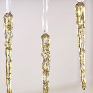 Набор елочных игрушек Сосульки Liquid Precious 10 см, золотые, 4 шт Winter Deco фото 3