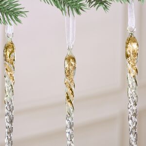 Набор елочных игрушек Сосульки Sprinkled Gold 22 см, 4 шт Winter Deco фото 3