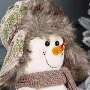 Дверной стоппер Снеговик Брайан в ушанке 33 см Winter Deco фото 2