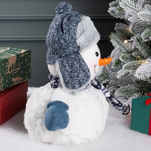 Новогодняя фигура Снеговик Дельф в шапке 25 см Winter Deco фото 7