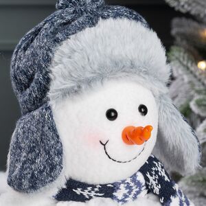 Новогодняя фигура Снеговик Дельф в шапке 25 см Winter Deco фото 2