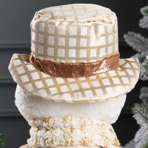 Новогодняя фигура Снеговик Билли в шляпе 33 см Winter Deco фото 6