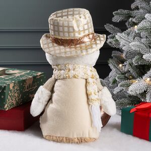 Новогодняя фигура Снеговик Билли в шляпе 33 см Winter Deco фото 3