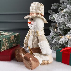 Новогодняя фигура Снеговик Билли в шляпе 33 см Winter Deco фото 7