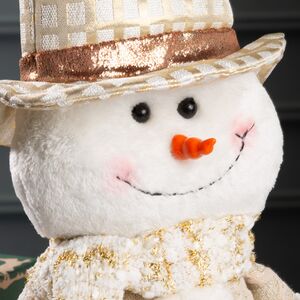 Новогодняя фигура Снеговик Билли в шляпе 33 см Winter Deco фото 2