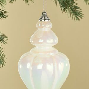 Елочная игрушка Сосулька Medley 23 см белая, пластик Winter Deco фото 2