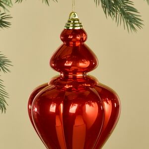 Елочная игрушка Сосулька Medley 23 см красная, пластик Winter Deco фото 2