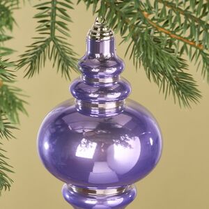 Елочная игрушка Сосулька Muliphein 25 см фиолетовая, пластик Winter Deco фото 2