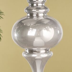 Елочная игрушка Сосулька Muliphein 25 см серебряная, пластик Winter Deco фото 3