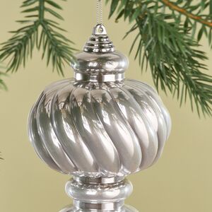 Елочная игрушка Сосулька Capella 26 см серебряная, пластик Winter Deco фото 2