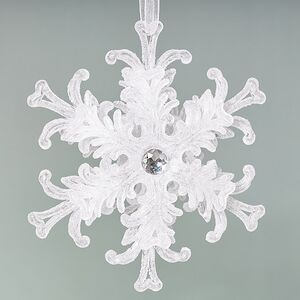 Елочная игрушка Снежинка Atria 10 см белая, 2 шт Winter Deco фото 2