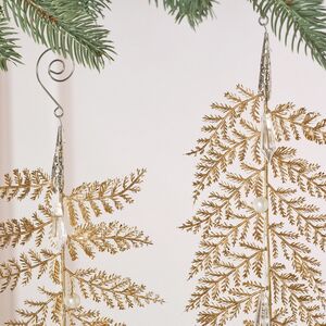 Елочное украшение Листья Brandonne 31 см, 3 шт Winter Deco фото 3
