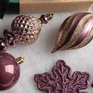 Набор елочных игрушек Christmas Cheer 6-14 см фиолетовый, 44 шт, пластик Winter Deco фото 5