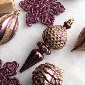 Набор елочных игрушек Christmas Cheer 6-14 см фиолетовый, 44 шт, пластик Winter Deco фото 2