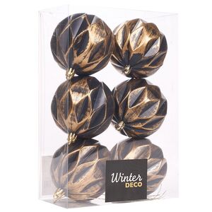 Елочные шары Fattura - Antique Brown 8 см, 6 шт, пластик Winter Deco фото 3