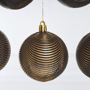 Елочные шары Fattura Coste - Antique Black 7 см, 6 шт, пластик Winter Deco фото 6