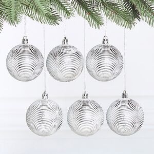 Елочные шары Fattura Coste - Antique White 7 см, 6 шт, пластик Winter Deco фото 5