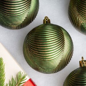 Елочные шары Fattura Coste - Antique Green 7 см, 6 шт, пластик Winter Deco фото 2