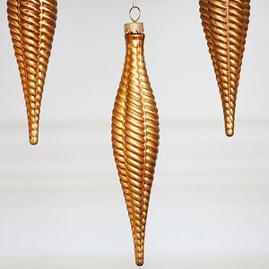 Елочная игрушка Сосулька Fattura Coste - Antique Cooper 15 см, 4 шт, пластик Winter Deco фото 2