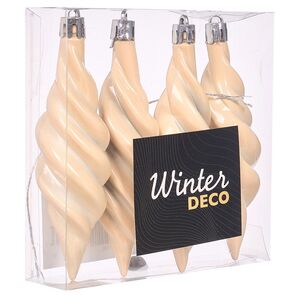 Елочные игрушки Сосульки Frosted Twist 11 см жемчужный, 4 шт, пластик Winter Deco фото 3