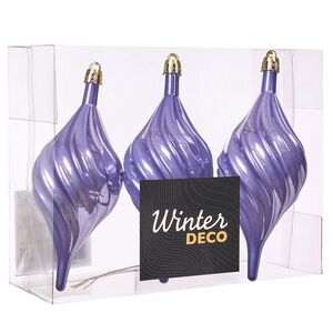 Елочные игрушки Сосульки Melodia di Ghiaccio 13 см фиолетовый, 3 шт, пластик Winter Deco фото 3