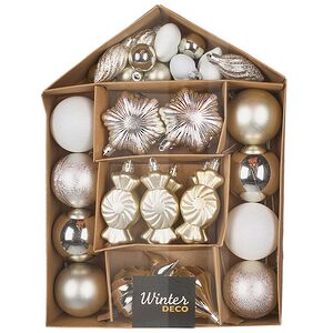 Набор елочных игрушек Tesoro Natale: Белый 3-12 см, 32 шт, пластик Winter Deco фото 3