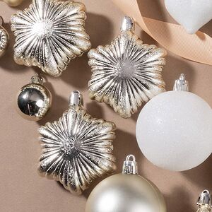 Набор елочных игрушек Tesoro Natale: Белый 3-12 см, 32 шт, пластик Winter Deco фото 5