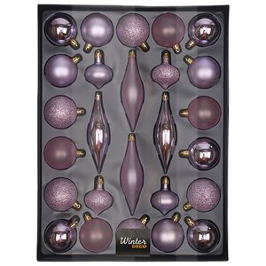 Набор пластиковых шаров Кастелло: Purple Afflatus 6-14 см, 26 шт Winter Deco фото 3