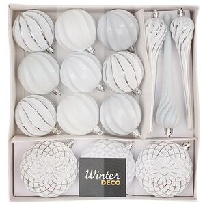 Набор елочных игрушек Frosty White 6-17 см, 15 шт Winter Deco фото 3
