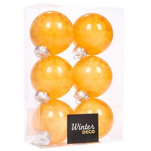 Елочные ПЭТ шары Albertine - Янтарный Жемчуг 8 см, 6 шт Winter Deco фото 3