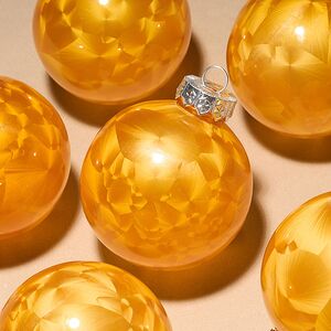 Елочные ПЭТ шары Albertine - Янтарный Жемчуг 8 см, 6 шт Winter Deco фото 4
