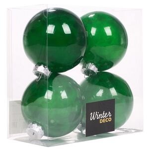 Елочные ПЭТ шары Albertine - Christmas Green 10 см, 4 шт Winter Deco фото 3