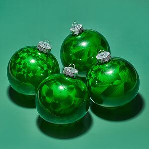 Елочные ПЭТ шары Albertine - Christmas Green 10 см, 4 шт Winter Deco фото 4