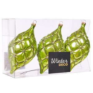 Елочные игрушки Сосульки Sarentino - Зеленый Вихрь 15 см, 3 шт, пластик Winter Deco фото 3