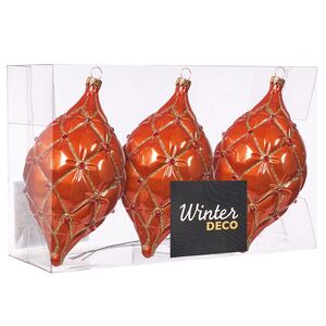 Елочные игрушки Сосульки Sarentino - Мандариновый Рай 15 см, 3 шт, пластик Winter Deco фото 3