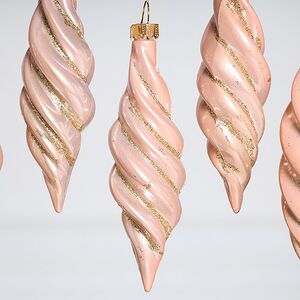 Елочные игрушки Сосульки - Feroleto Antico 11 см розовый, 6 шт, пластик Winter Deco фото 4