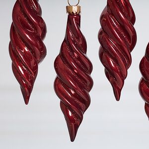 Елочные игрушки Сосульки - Feroleto Antico 11 см бордовый, 6 шт, пластик Winter Deco фото 4