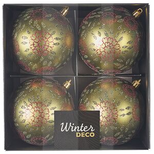 Елочные шары Limena - Jesico 10 см, 4 шт, пластик Winter Deco фото 3