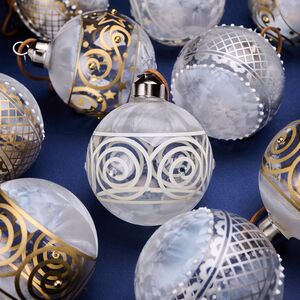 Елочные шары Canzone Di Pizzo 8 см, 12 шт, подарочная коробка, стекло Winter Deco фото 2