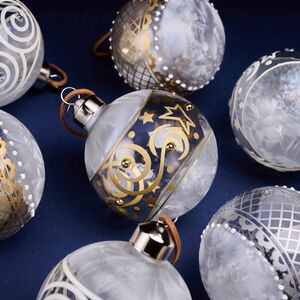 Елочные шары Canzone Di Pizzo 8 см, 12 шт, подарочная коробка, стекло Winter Deco фото 5