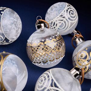 Елочные шары Canzone Di Pizzo 8 см, 12 шт, подарочная коробка, стекло Winter Deco фото 6