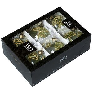 Елочные шары Fogliame Primaverile 8 см, 6 шт, стекло Winter Deco фото 3