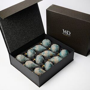 Елочные шары Tesori Antichi 8-12 см, 12 шт, подарочная коробка, стекло Winter Deco фото 3