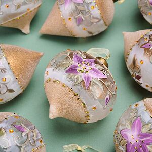 Елочные шары Giglio Congelato 8-12 см, 12 шт, подарочная коробка, стекло Winter Deco фото 2