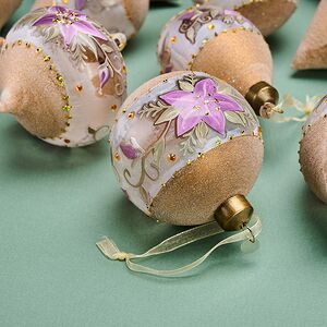 Елочные шары Giglio Congelato 8-12 см, 12 шт, подарочная коробка, стекло Winter Deco фото 5