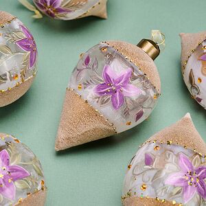 Елочные шары Giglio Congelato 8-12 см, 12 шт, подарочная коробка, стекло Winter Deco фото 4