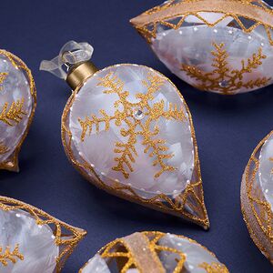 Елочные шары Tormenta Dorato 8-12 см, 12 шт, подарочная коробка, стекло Winter Deco фото 4