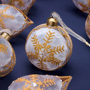 Елочные шары Tormenta Dorato 8-12 см, 12 шт, подарочная коробка, стекло Winter Deco фото 5